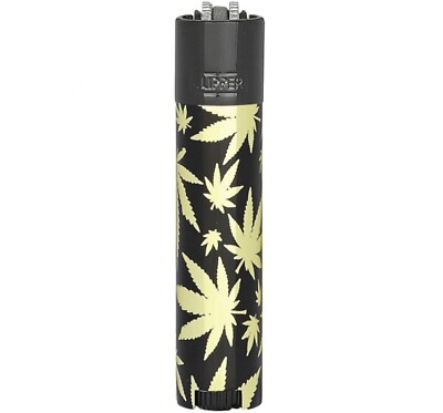 1 x Clipper Feuerzeug im Edel Design & verpackt in Box Black Cup Leaf Gold