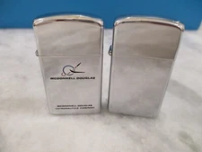 1964 1969 ZIPPO NASA APOLLO/MCDONNELL DOUGLAS SLIM LIGHTERS - EXCELLENT