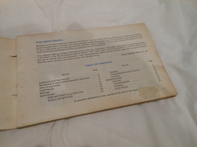 Harley Davidson OEM 1979 XL-1000 XLCH 1000 AMF Owner's Manual | eBay