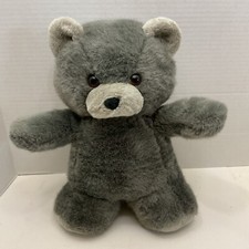 Vintage 1984 Dakin Gray Teddy Bear Plush 14  Stuffed Animal