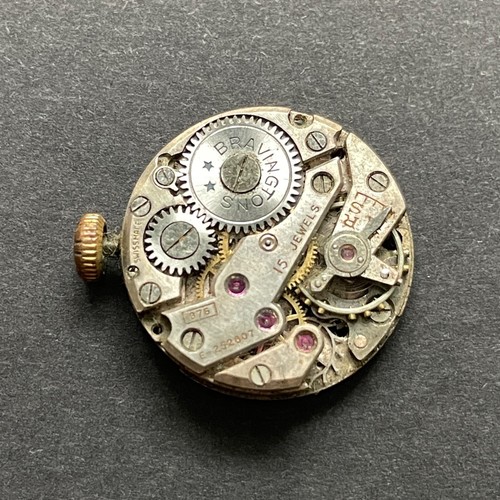 Vintage FHF 189 Bravingtons 15J Swiss Watch Movement & Dial for Repair or Parts - Bild 4 von 6