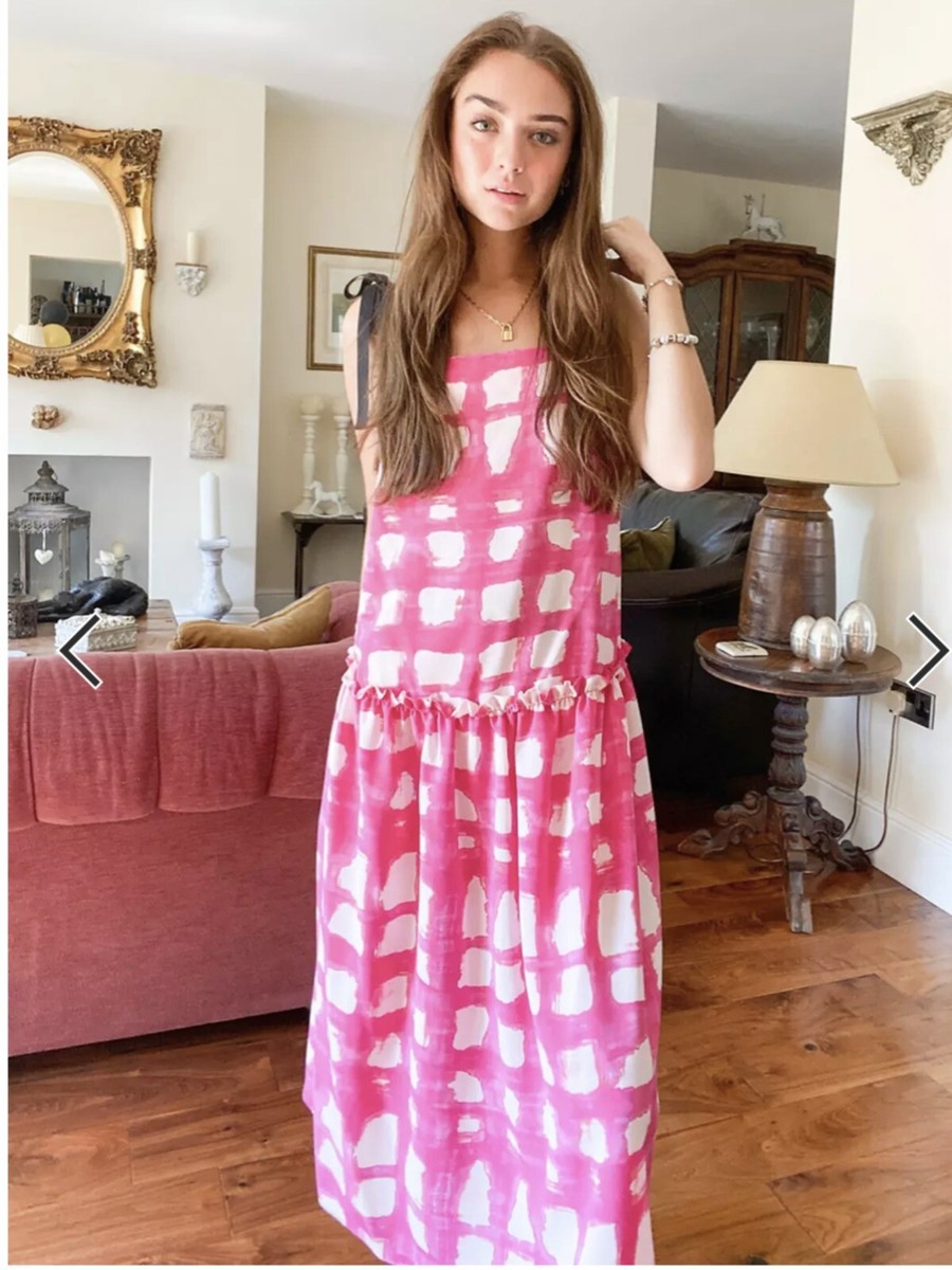 topshop pink check dress TOPSHOP - Pink & Black Check Mini Dress