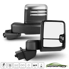 Chrome Towing Mirrors For 2019-2023 GMC Serria 1500 Power Heated+BSM+Temp Sensor
