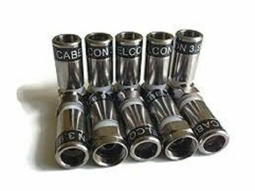 10 Cabelcon F Male Compression Connectors RG59/6 (3.9) Professional Water Proof - Picture 1 of 1