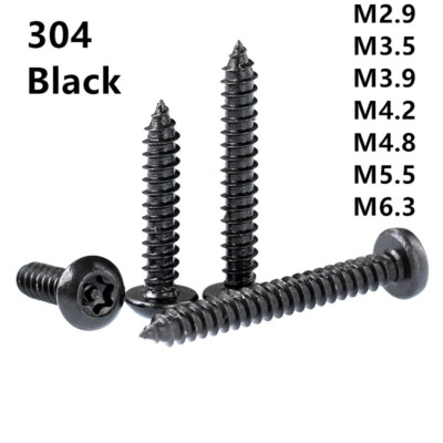 Black 304 Stainless Steel Pin Tamper Torx Button Head Self Tapping Screws