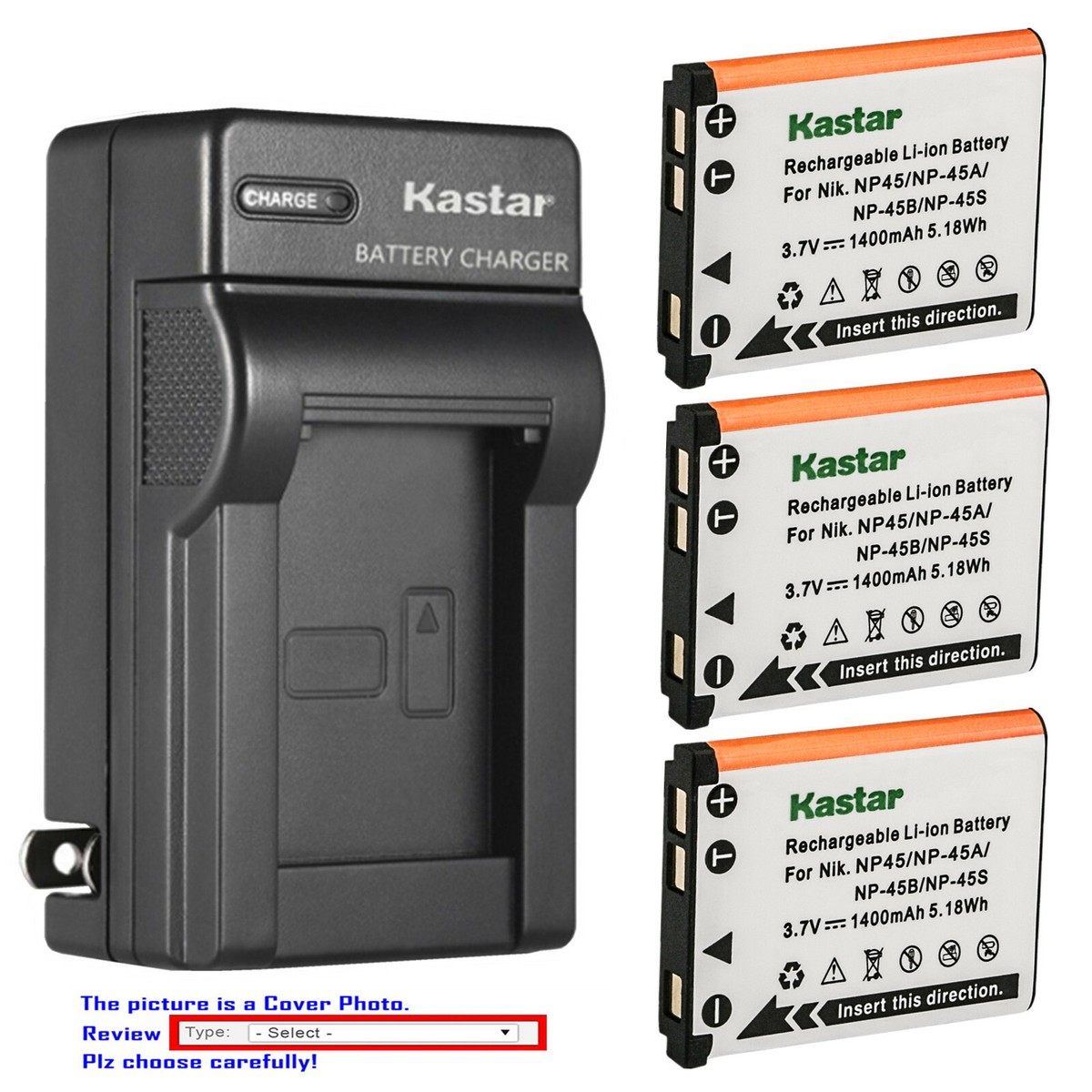 Kastar NP-45 Battery Charger Kit For Fujifilm FinePix XP80, NP-45 / NP-45S