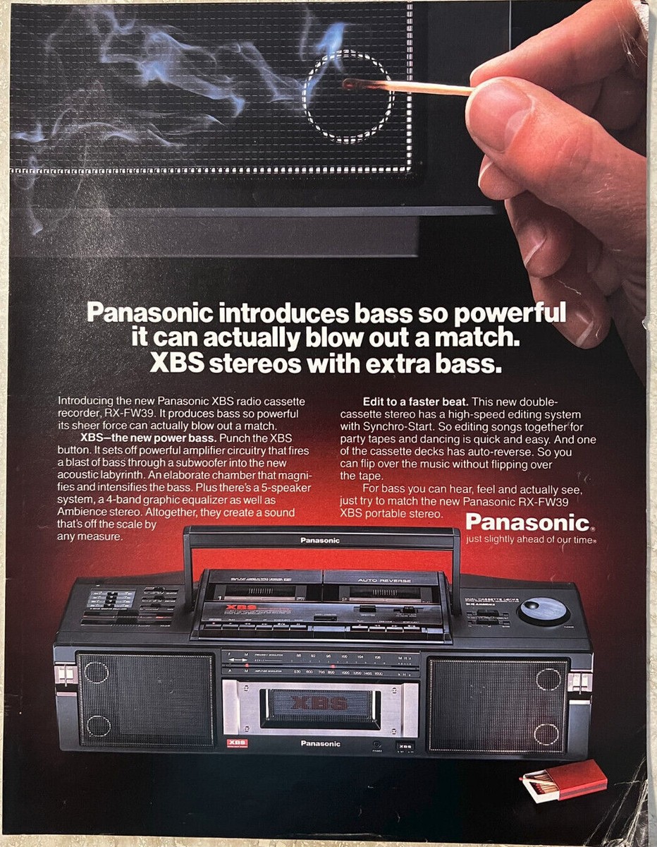 National XBS RXーFW39 1987 Panasonic XBS Radio Cassette Recorder Portable RX-FW39