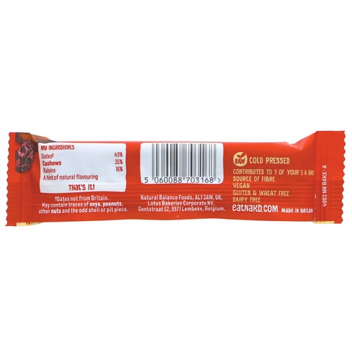 Nakd | Bakewell Tart Bar | 1 x 35g - Picture 2 of 3
