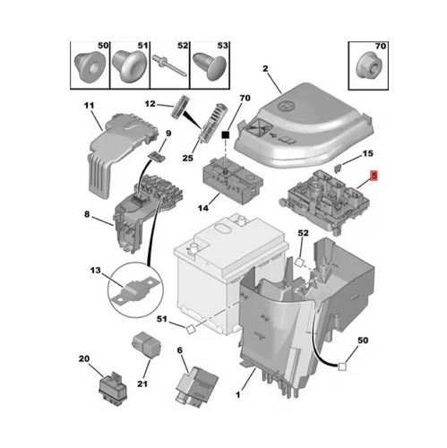 Engine Fuse Box Bsm For Citroen Berlingo Peugeot Partner 2008-2019 9807028780 - Picture 4 of 8