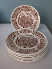 Set of 9 Fair Winds Commemorative 7" Bread Plates Alfred Meakin Staffordshire