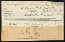 Standard Oil Co. 1901 Billhead to Hicks Motor Cycle Chicago* (#2)