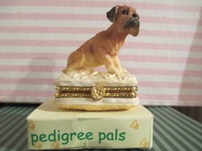 BOXER ~ SITTING ON A PILLOW ~ RESIN TRINKET BOX