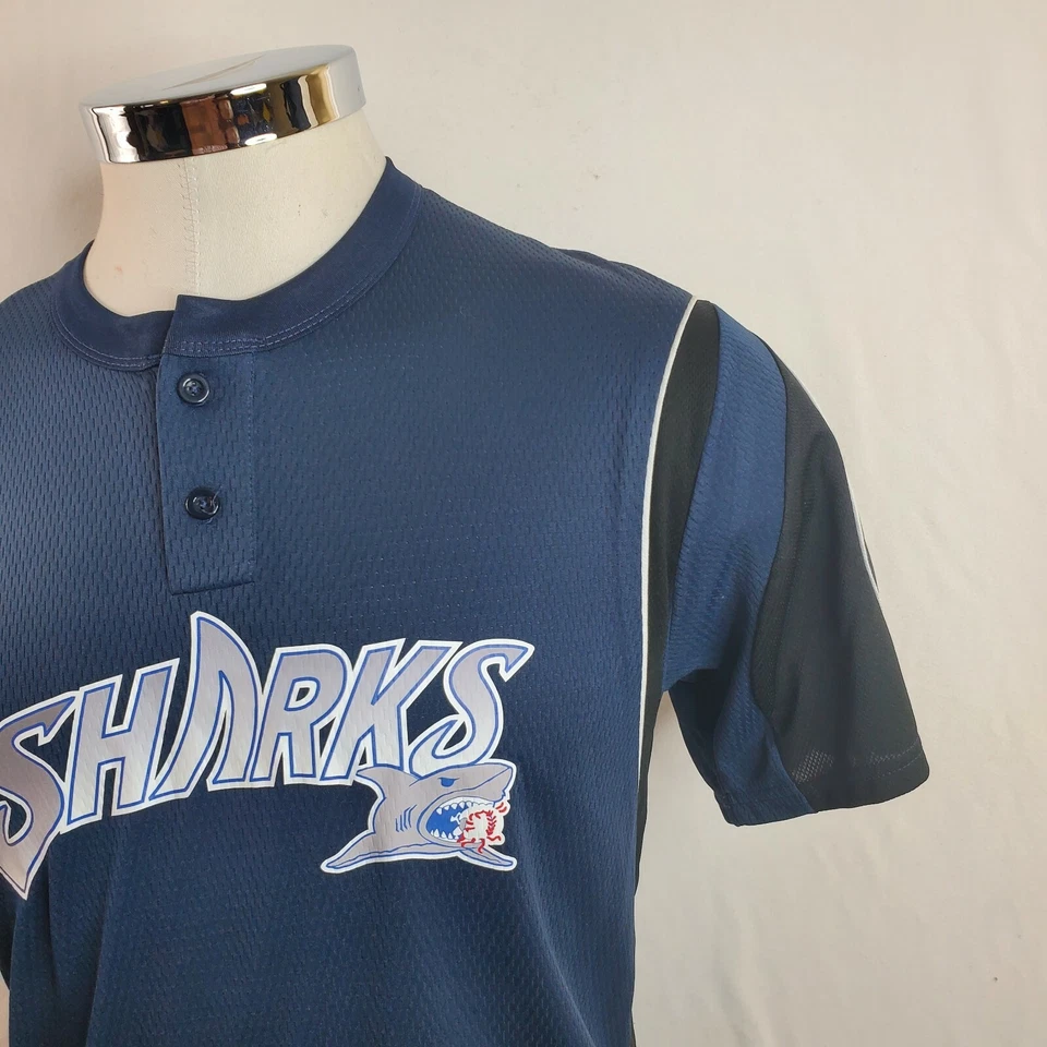 Camiseta deportiva de béisbol Teamwork Sharks #95 azul para hombre talla L  Foto 4 de 4