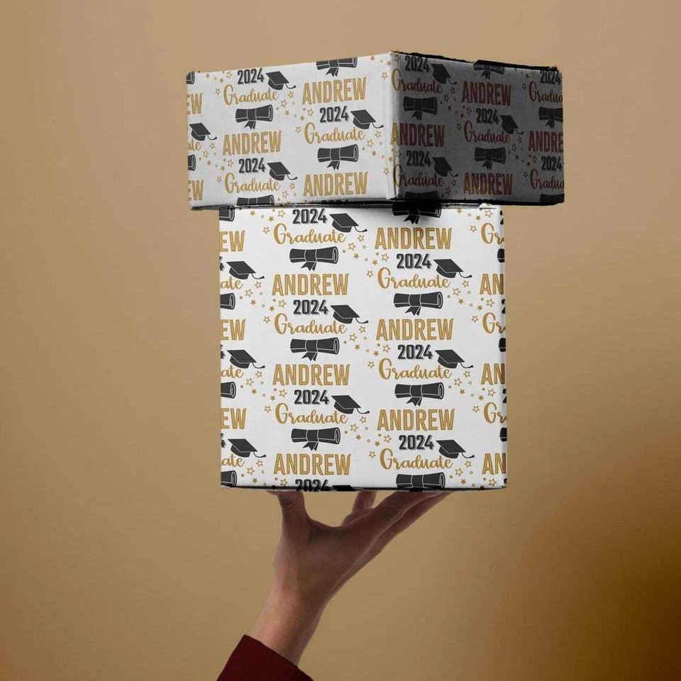 2025 Graduate Name Personalized Wrapping Paper | Congrats Grad Print Gift Wrap - Image 4 of 4