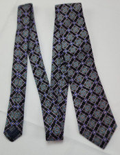 Daniel Cremieux Men's Necktie 100% Silk Black Purple Blue Made In The USA