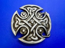 Celtic Shield Iron Cross Religious Gothic Punk Cutout Silver Color Belt Buckle