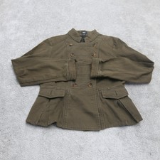 Massimo Womens Double Bested Blazer Jacket Button Front Long Sleeves Brown Sz S