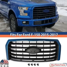 Front Upper Grille Blue Flame Shell Painted Horizontal For Ford F150 2015-2017