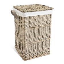 Grey Willow Laundry Basket Wicker Hamper With Removable Liner