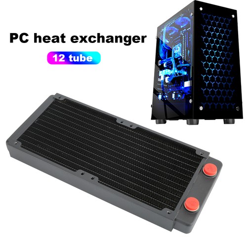 G1/4 Thread Computer Water Cooling Copper Heat Sink With 12-Tube For Continu NEW - Afbeelding 11 van 11