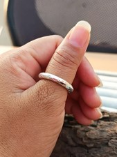 5 MM Hammered Round Band Ring, Solid 925 Sterling Wide Band Ring , All Size
