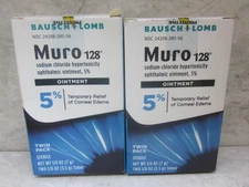 (2) Twin Packs Bausch & Lomb Muro 128 Sodium Chloride Ointment 5% EXP 01/2026