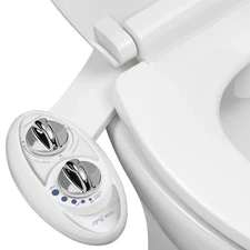 LUXE Bidet W85 Fresh Water Dual-Nozzle Non-Electric Bidet Attachment Pearl Gray