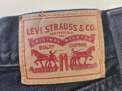 Levis Women's 26x31 Black 94 Baggy Wide Leg Jeans Mid Rise Grunge - Picture 10 of 10