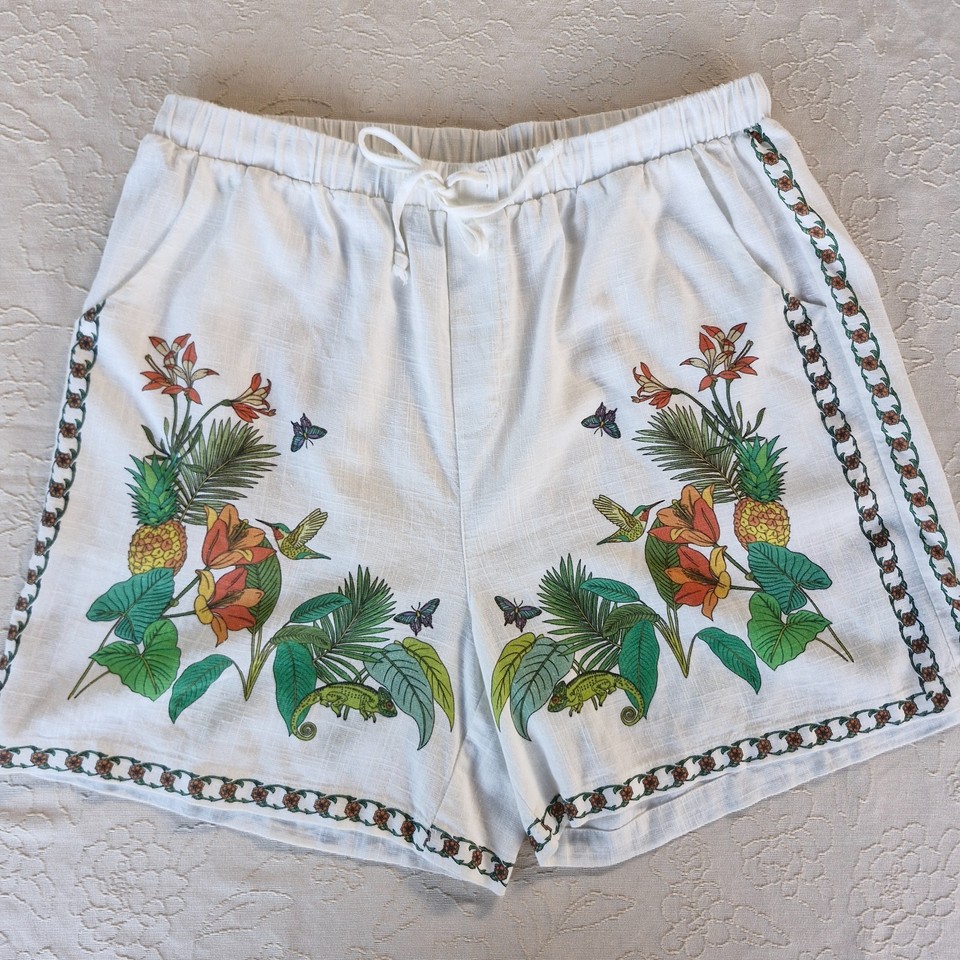 WORTHIER The Label luxe linen blend drawstring shorts Size M/L