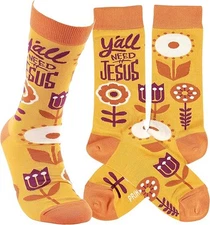 Primitives by Kathy - Y'all Need Jesus Unisex Socks, One Size