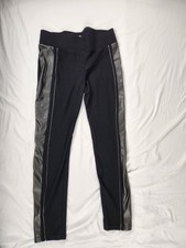 Fashion Nova XL Black Faux Leather Panel Leggings High Waist Stretch Pants