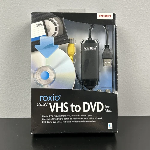 Roxio Easy VHS to DVD for Mac 243100 Convert VHS Hi8 Video8 Tapes to DVD - New - Picture 1 of 8