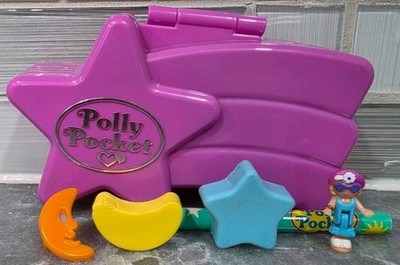 Polly Pocket 1995 Shooting Star Eraser Case 100% Complete Set Bluebird Toys Rare