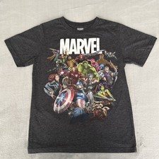 Marvel Superheroes Charcoal Gray T Shirt Youth M Cotton/Poly Blend, Nice , Cool 