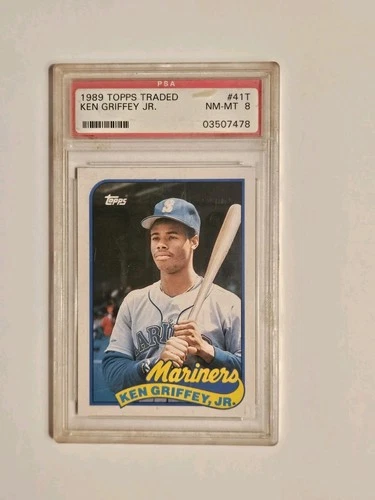 1989 TOPPS TRADED #41T KEN GRIFFEY JR. ROOKIE RC MINT PSA 8 SEATTLE MARINERS HOF