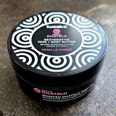 Tweak d VANILLA AMBER Dhatelo Restorative Face + Body Butter 4 Oz NEW SEALED!