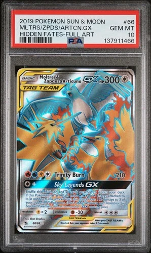 The Pokémon Company Moltres & Zapdos & Articuno GX 66/68 Hidden Fates PSA 10