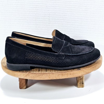 Corso Como Womens Loafers Size 8.0 M Black Suede Leather Slip-ons