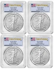 Combo 4pc 2026 (W) $1 American Silver Eagle PCGS MS70 First Strike Flag Label