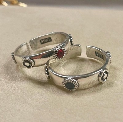 Pair of S925 Silver Howls Moving Castle Adjustable Rings