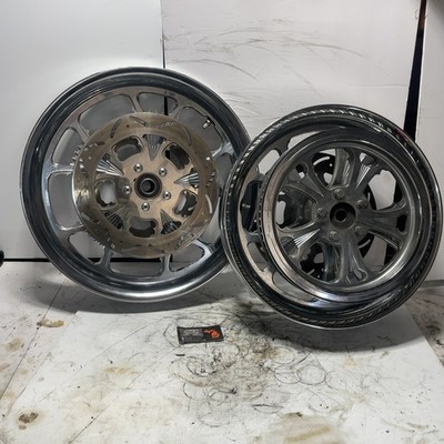 Harley DNA Specialty Calibur 5 Spoke Wheel Set Billet Chrome 16x3.5 18x3.5 