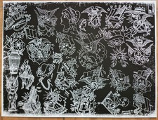 1920s percy waters BLACK print antique tattoo flash sheet CC 18x24 giclee print