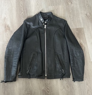 Vintage Schott  Cafe Racer Leather Jacket SZ 40 USA 1980s  Read Description