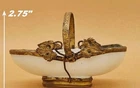 ANTIQUE FRENCH OPALINE,BRONZE,BASKET ,WEDDING RING HOLDER,THIMBLE HOLDER