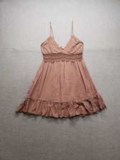Garage Women Mini Dress M Dusty Pink V Neck Lace Details Straps Ruffle Hem Party