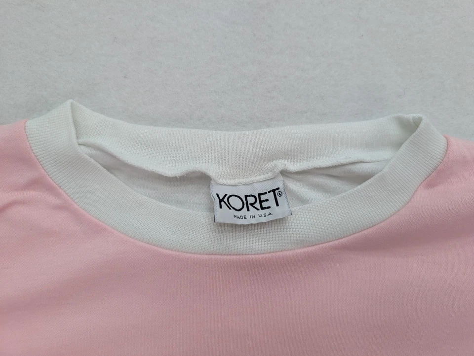 Vintage 90s Women's Top Size S Blue Pink Green Pastel Koret Dolman T-Shirt - Image 4 of 4
