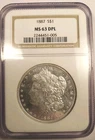 1887 NGC MS-63 DMPL Morgan Silver Dollar DPL Deep Mirror Proof Like