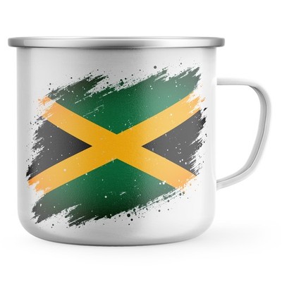 Jamaica Independence Emaille Tasse Jamaika zerrissenes Abzeichen Camping Geburtstag Geschenk für Ihn