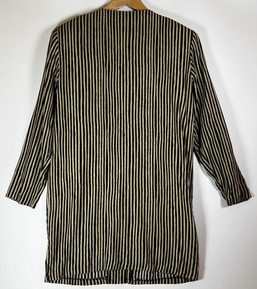 Vintage Scarlett Cardigan Tunic Blazer Womens Medium Striped Long Made USA 80s - Image 4 of 4