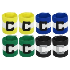 Pack of 8 Soccer Captain Armband Captain Arm Bands Green/Yellow/Black/Blue